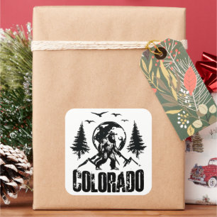Cool Colorado Day Bigfoot Vintage Hiking Square Sticker