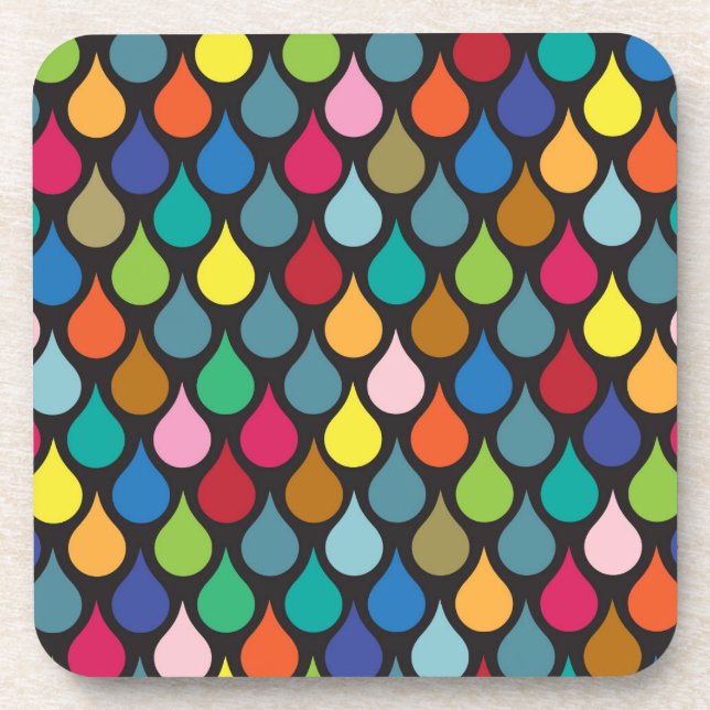 Cool Colorful Animal Scale Pattern Coaster (Front)