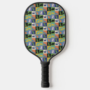 Cool Colorful Cats in Quilt Squares Pickleball Paddle