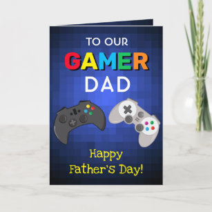 Cool Colorful Gamer Dad   Father's Day Card