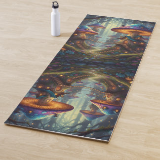Cool Colorful Mushroom Houses Yoga Mat