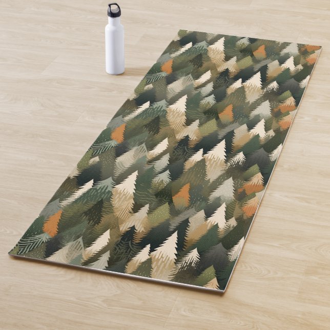 Cool Colorful Nature Pattern Rustic Forest Yoga Mat (In Situ)