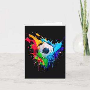 Cool Colorful Soccer Ball Splash Love Soccer Art S Card