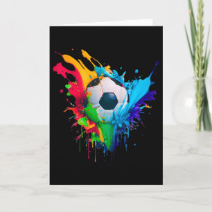 Cool Colorful Soccer Byll Splash Love Soccer Art S Card