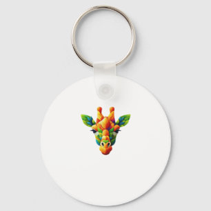 Cool Colorful Watercolor Giraffe Classic T-Shirt Keychain