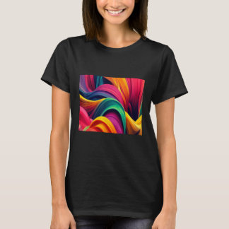 Cool Colorful Waves Illustration Graphic Designs T-Shirt