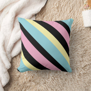Cool Colors Stripes pattern Throw Pillow