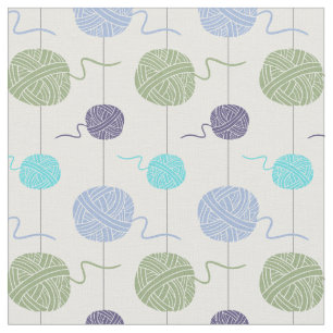 Cool Colors Yarn Ball String Pattern Fabric