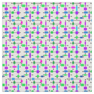 Cool Colour Grid  Fabric
