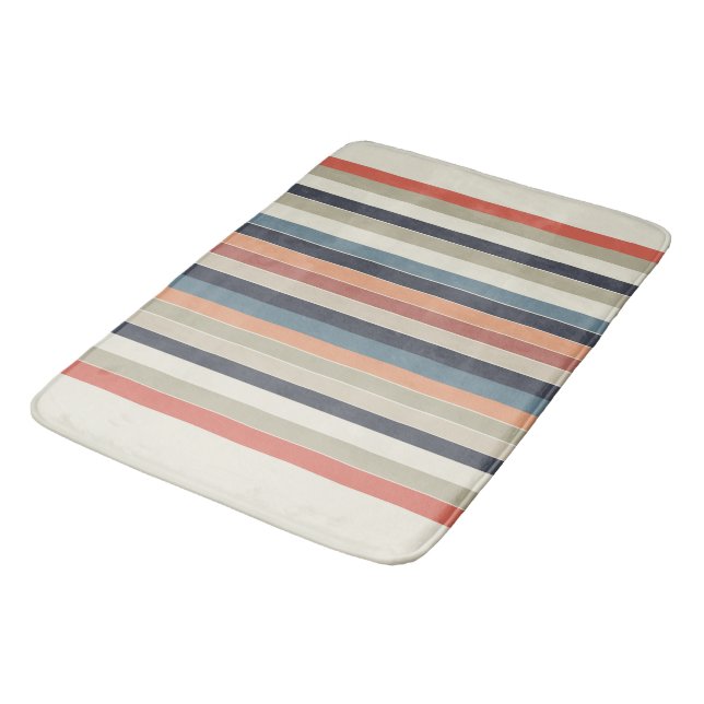 Cool Colour Palette Stripes  Bath Mat (Angled)