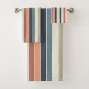 Cool Colour Palette Stripes Bath Towel Set