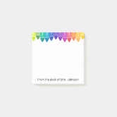 Rainbow Crayons Preschool Teacher Sticky Notes