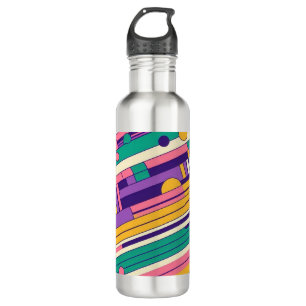 Cool, colourful 80s/90s retro designed 710 ml water bottle