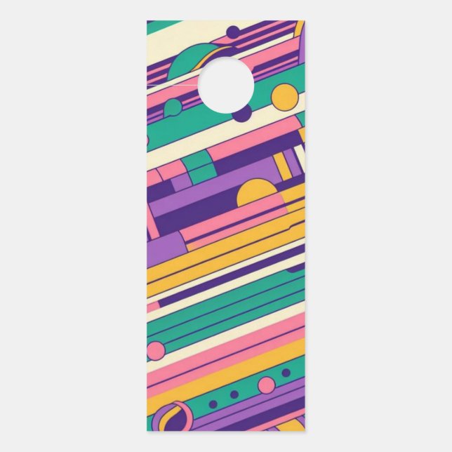 Cool, colourful 80s/90s retro designed door hanger (Front)