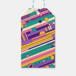 Cool, colourful 80s/90s retro designed gift tags