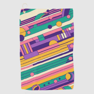 Cool, colourful 80s/90s retro designed golf towel
