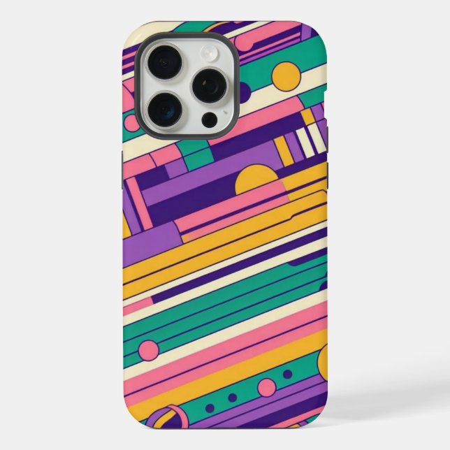 Cool, colourful 80s/90s retro designed iPhone case (Back)