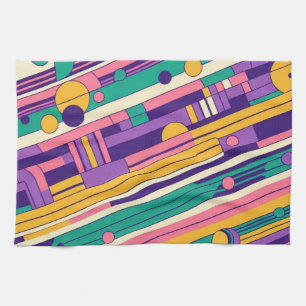 Cool, colourful 80s/90s retro designed kitchen towel