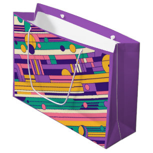 Cool, colourful 80s/90s retro designed large gift bag