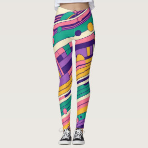 Cool, colourful 80s/90s retro designed leggings