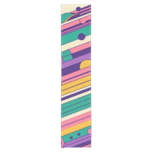 Cool, colourful 80s/90s retro designed short table runner