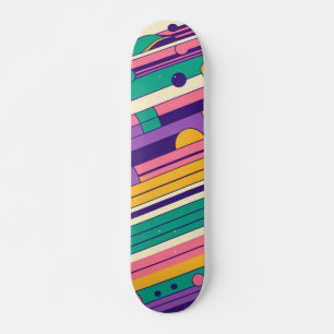 Cool, colourful 80s/90s retro designed skateboard