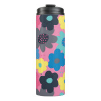 Cool Colourful Abstract 60s Hippie Floral Pattern