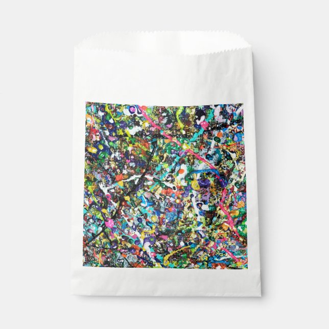 Cool Colourful Abstract Art Paint Splatter Pattern Favour Bag (Front)