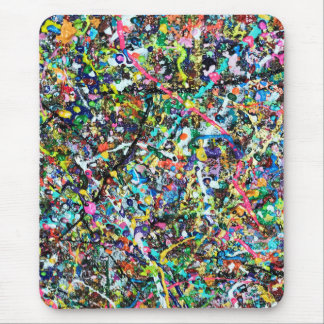 Cool Colourful Abstract Art Paint Splatter Pattern Mouse Pad