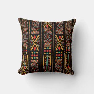 Cool Colourful African Design Pattern Throw Pillow