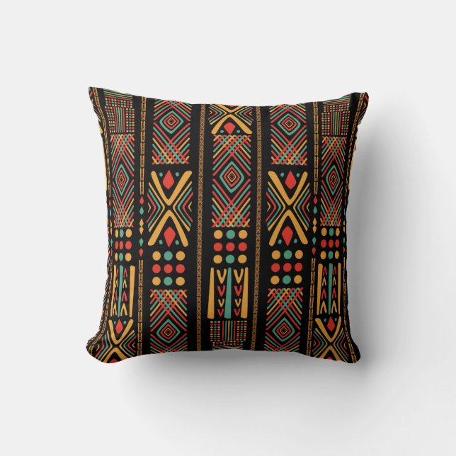Cool Colourful African Design Pattern Throw Pillow (Front)