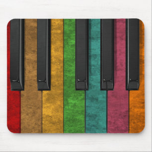 Cool colourful antique grunge effect piano mouse pad