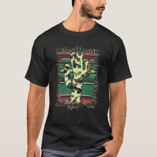Cool Colourful Cactus Serape Print Leopard Pattern T-Shirt