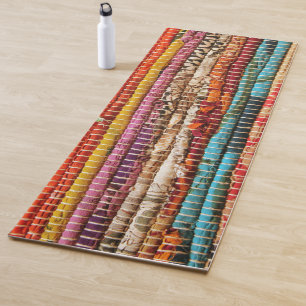 Cool Colourful Carpet Boho Rag Rug Pattern Fitness Yoga Mat