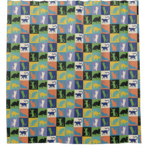 Cool Colourful Cat Silhouettes in Quilt Squares