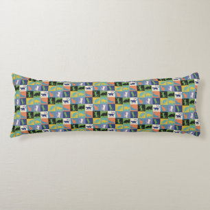 Cool Colourful Cats in Quilt Squares Body Pillow