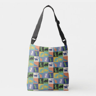 Cool Colourful Cats in Quilt Squares Crossbody Bag