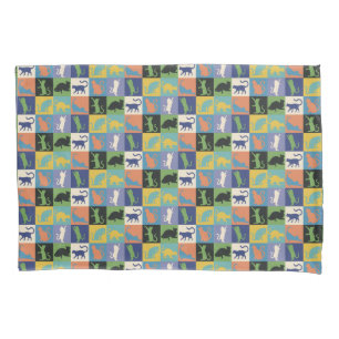 Cool Colourful Cats in Quilt Squares Pillowcase