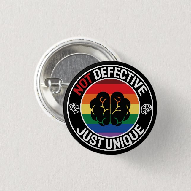 Cool Colourful Celebrate Neurodiversity Saying 1 Inch Round Button (Front & Back)