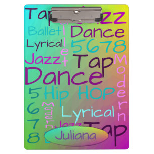 Cool Colourful Dance Personalized Clipboard
