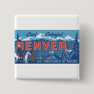 Cool Colourful Denver 2 Inch Square Button