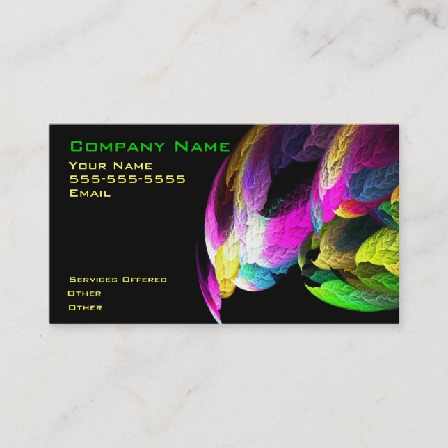 Cool colourful design business card (Front)