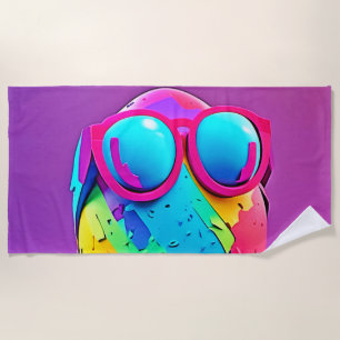 Cool Colourful Egg Beach Towel