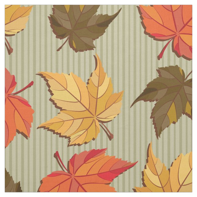 Cool Colourful Fall Leafs Seamless Pattern Fabric (Swatch)