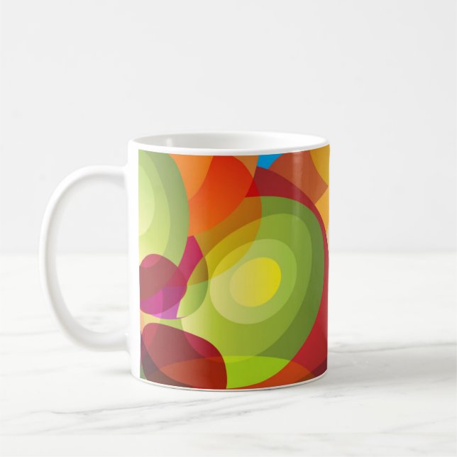 Cool Colourful Fantasy Bubbles and Circles Coffee Mug (Left)