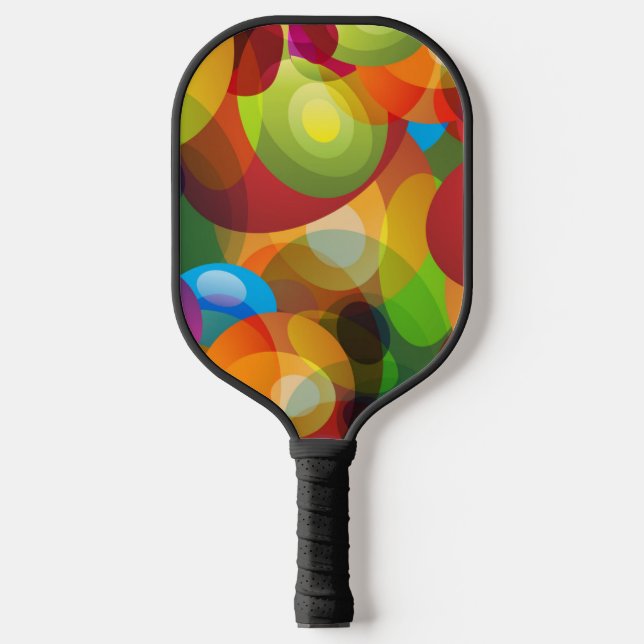 Cool Colourful Fantasy Bubbles and Circles Pickleball Paddle (Front)