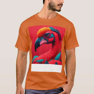 Cool Colourful Flamingo Portrait Graphic 2 T-Shirt