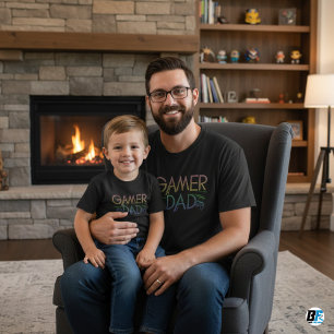 Cool Colourful 'GAMER' DAD   Father's Day T-Shirt
