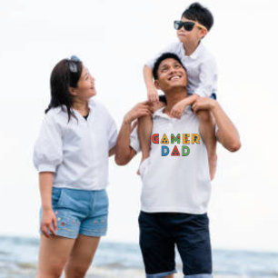 Cool Colourful 'GAMER' DAD   Father's Day T-Shirt
