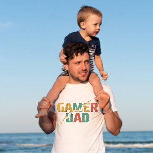 Cool Colourful 'GAMER' DAD   Father's Day T-Shirt